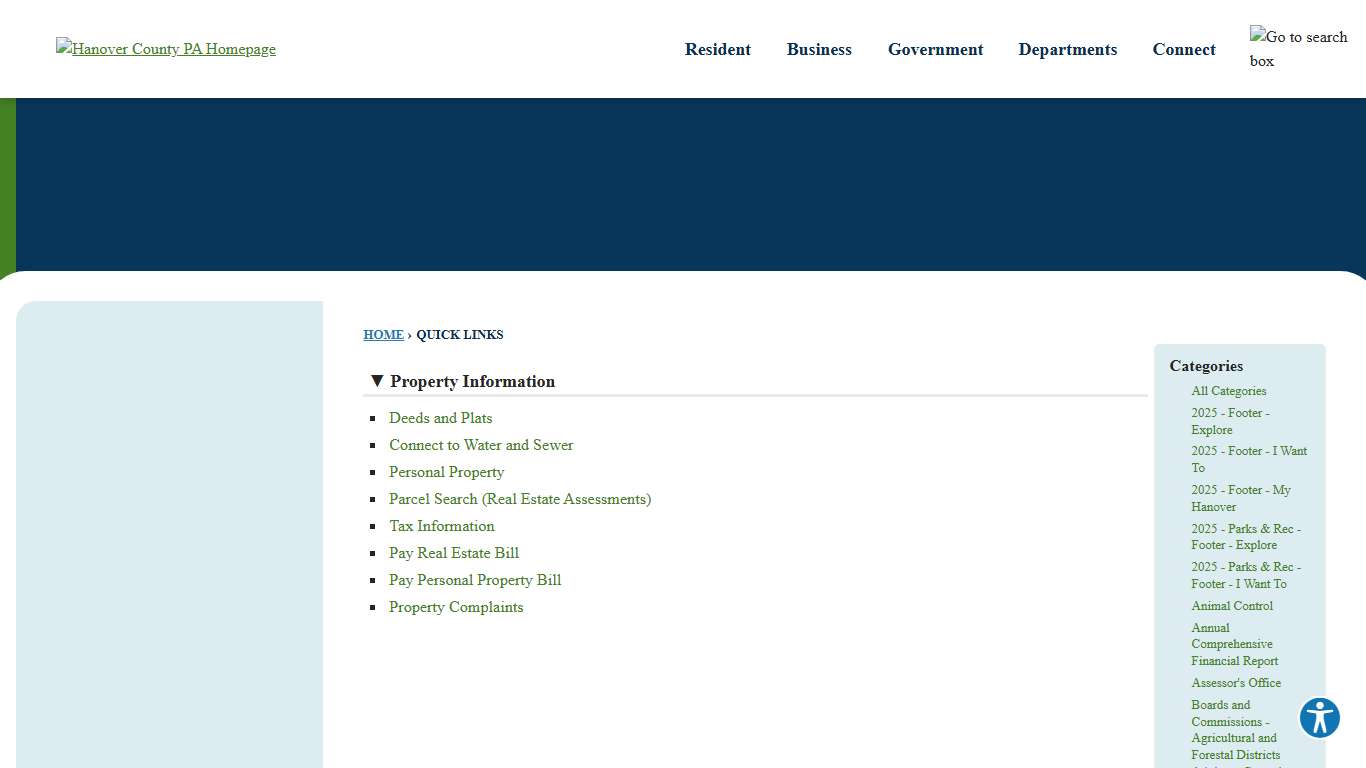 Quick Links • Property Information