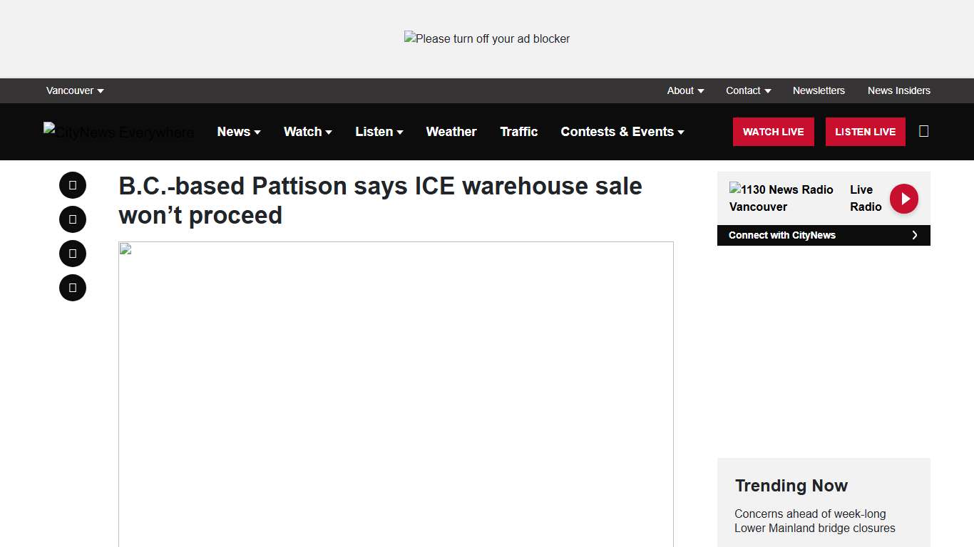 B.C.-based Pattison says ICE warehouse sale won't proceed